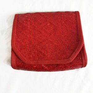 Novelli of Florence Ennelinea VTG Woven Straw purse Red Shoulder Strap